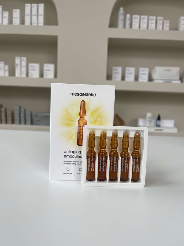 Mesoestetic anti-aging flash ampoules | Verouderde of vermoeide huid? De ampoules geven onmiddellijk een liftend en verstevigend effect, waardoor de huid er vitaler en jeugdiger uitziet | Voor 15:00 besteld, dezelfde dag verzonden! 